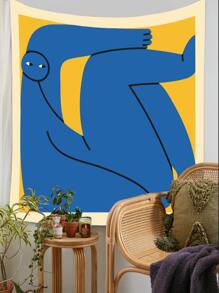 抽象人物圖案掛毯