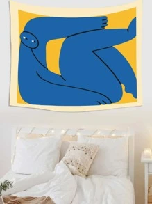 抽象人物圖案掛毯