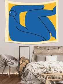 抽象人物圖案掛毯