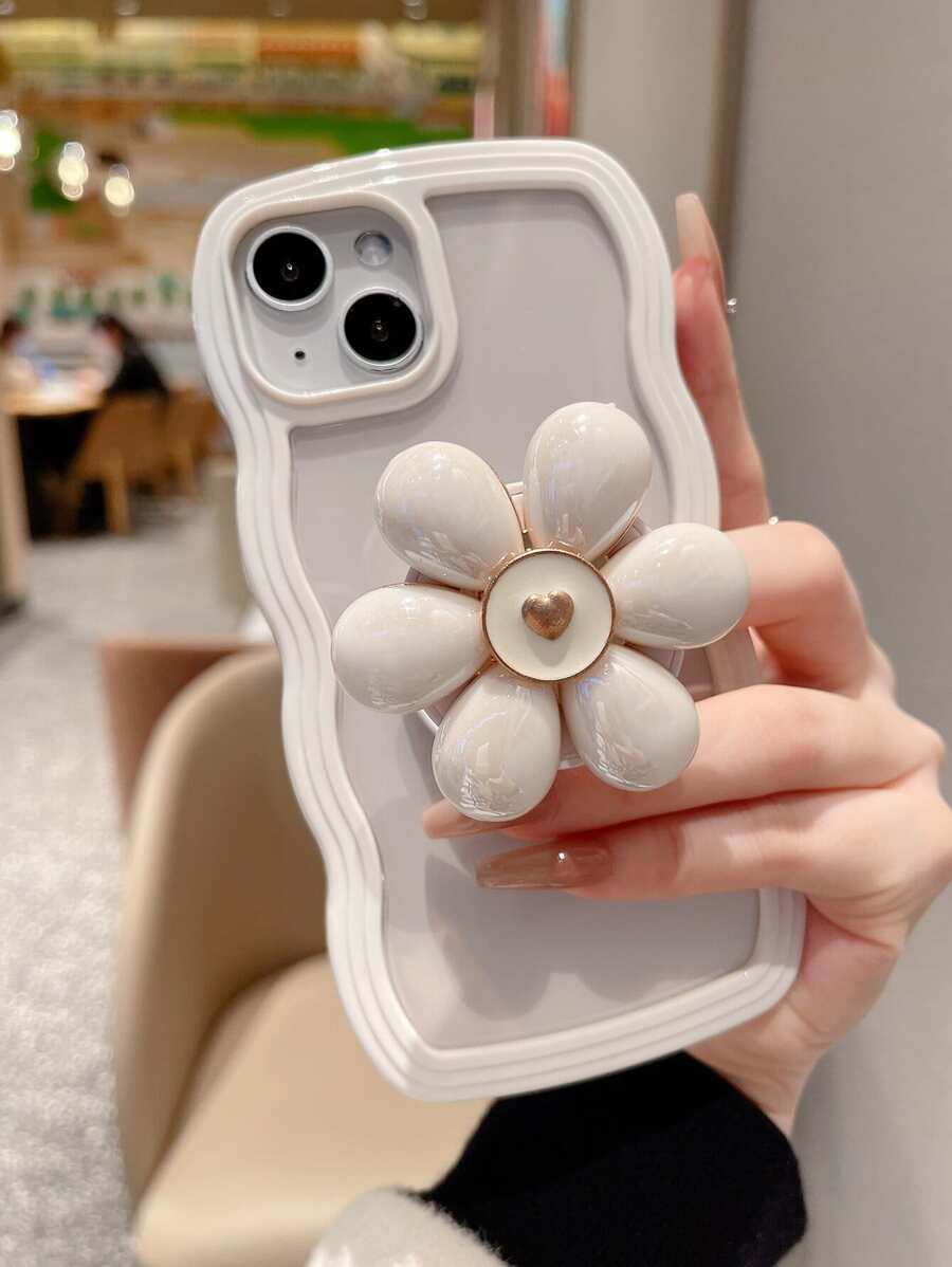 Ốp lưng điện thoại họa tiết sóng hoa tulip 2 trong 1 Summer With Phone Charm tương thích với iPhone 15/Iphone 15 Pro/Iphone 15 Pro Max - Màu be - Xem 1