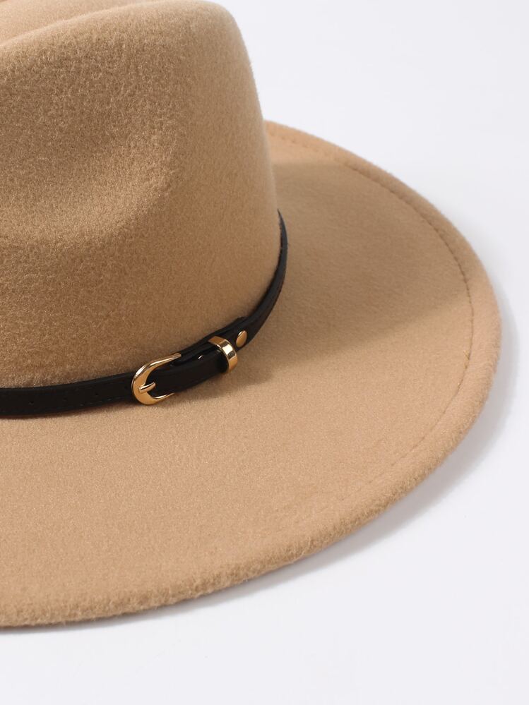 1 pieza Sombrero Fedora elegante con decoración de correa de moda para mujer - Camel - Añade 4