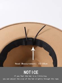 1pc Women Fashion Best Belt Decor Fedora Hat Elegant - Camel - View 6