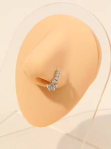 Aro para la nariz popular con diseño de diamante de imitación con accesorio de mariposa cobre simple & elegante para mujeres & unisex