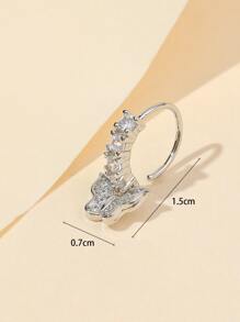 Aro para la nariz popular con diseño de diamante de imitación con accesorio de mariposa cobre simple & elegante para mujeres & unisex