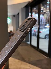 Rhinestone Decor Slide Camera Cover Phone Case - Black - View 4