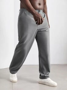 Manfinity Hombres Pantalones de traje unicolor - Gris - Ver 4