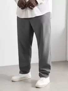 Manfinity Hombres Pantalones de traje unicolor - Gris - Ver 1