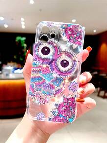 Owl Pattern Rhinestone Decor Phone Case,International Version, Not The Domestic Version - Multicolor - View 1