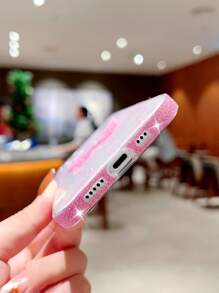 Butterfly Decor Clear Phone Case - Pink - View 4