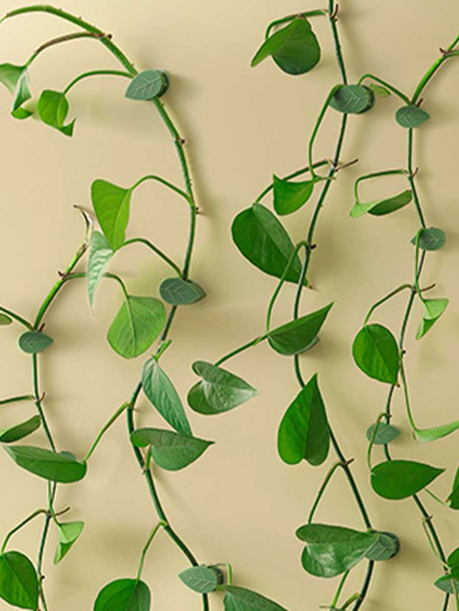 10 piezas de fijadores adhesivos con forma de hoja de planta verde, accesorios de decoración para pared trepadora