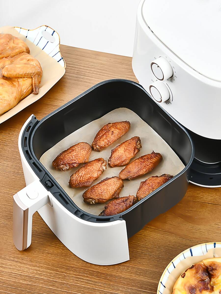 50 piezas Papel para hornear unicolor freidora - Marrón - Ver 1