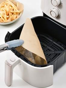 50 piezas Papel para hornear unicolor freidora - Marrón - Ver 2