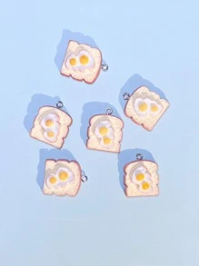 6pcs Poached Egg Decor Bread DIY Pendant - Multicolor - View 2