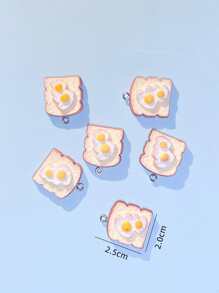 6pcs Poached Egg Decor Bread DIY Pendant - Multicolor - View 3
