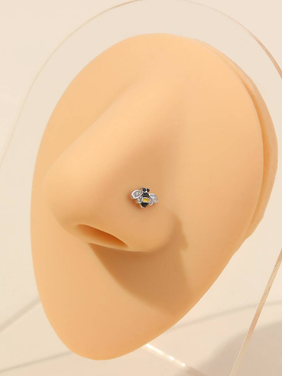水鑽細節蜜蜂裝飾鼻釘銅受歡迎穿孔身體鏈禮品適合女士和男士 - 彩色 - 查看 1