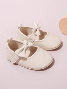 Infant Bow Decor Mary Jane Flats - Beige - View 4