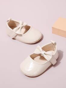 Infant Bow Decor Mary Jane Flats - Beige - View 5