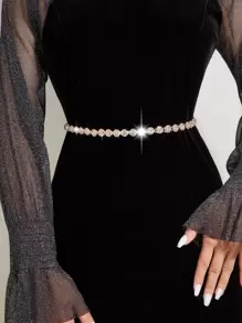 Rhinestone Decor Chain Belt Party Halloween Summer, School Fall, Autumn, Halloween