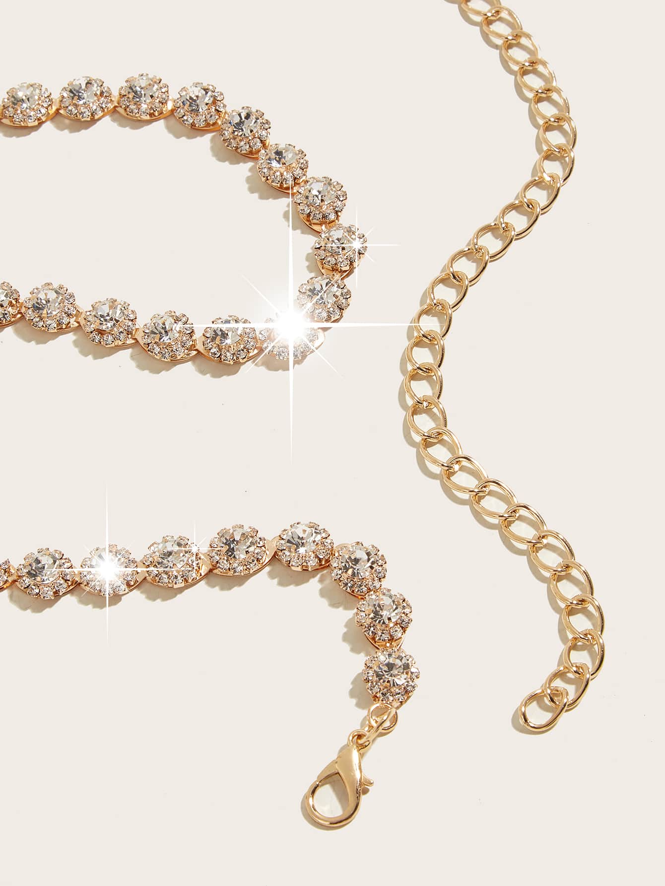 Gold Glass Rhinestone Decorated Chain Waist Belt For Women, Shiny Dress Accessory, Jeans Accessory, Charming Waist Belt Accessory, Suitable For Party, Daily Wear, Gift For Friends, Mother, Girlfriend, Lover, Birthday Gift
