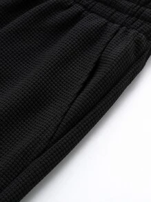 Men Slant Pocket Carrot Trousers - Black - View 7