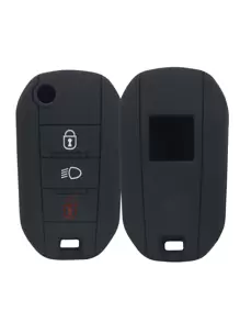 1入組車鑰匙殼與雪鐵龍兼容,鑰匙表袋用鏈條或絲帶連接到馬甲懷錶套 - 黑色 - 查看 1