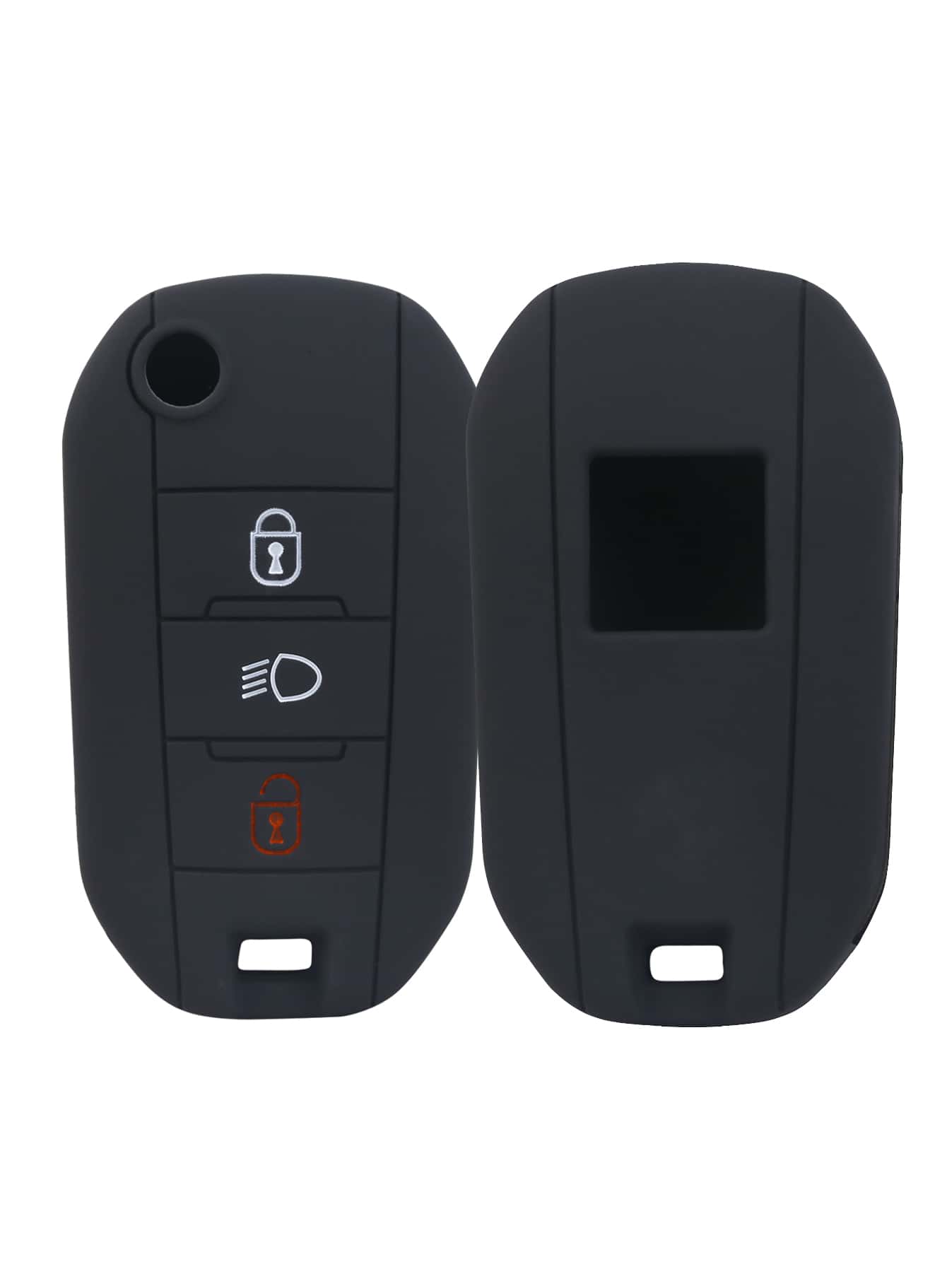 1入組車鑰匙殼與雪鐵龍兼容,鑰匙表袋用鏈條或絲帶連接到馬甲懷錶套 - 黑色 - 查看 1