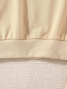 Girls Letter Graphic Drop Shoulder Hoodie & Joggers - Apricot - View 7