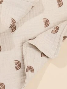 Baby Rainbow Pattern 3D Ear Decor Wipe Mouth Feeding Handkerchief - Multicolor - View 3