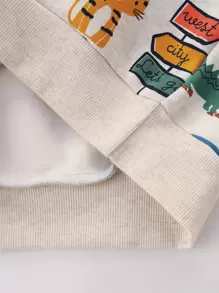 秋冬季卡通动物图案男童休闲运动衫