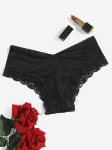 Contrast Lace Cross Panty