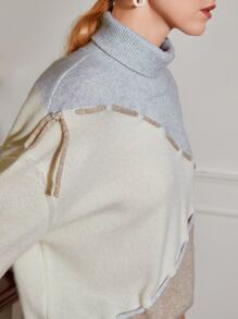 MOTF PREMIUM CASHMERE CONTRAST STITCH JUMPER - Multicolor - View 3