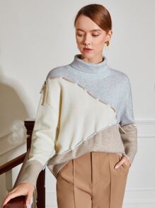 MOTF PREMIUM CASHMERE CONTRAST STITCH JUMPER - Multicolor - View 4