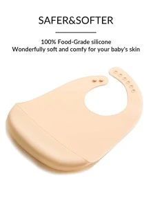 2 Yếm Silicon Mỏng Cho Bé, Màu Sắc Ngẫu Nhiên - Nhiều màu - Xem 5