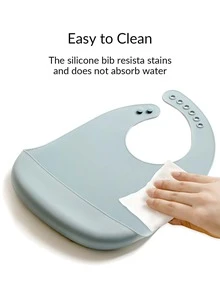 2 Yếm Silicon Mỏng Cho Bé, Màu Sắc Ngẫu Nhiên - Nhiều màu - Xem 6