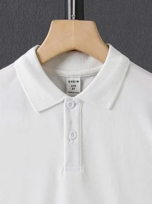 Boys Striped Print Polo Shirt - White - View 3