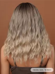 HAIRCUBE 18 Inch Nâu Gradient Màu Nổ Dài Trung Bình Xoăn Đẹp Phong Cách Hàng Ngày Tổng Hợp Bộ Tóc Giả Dành Cho Nữ - Nhiều màu - Xem 2