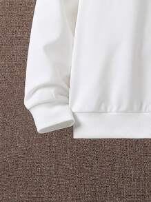 Boys Cartoon Graphic Two Tone Sweatshirt & Joggers Without Shirt - Blue and White - View 5