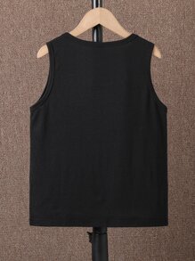 Boys Letter Graphic Tank Top - Black - View 2