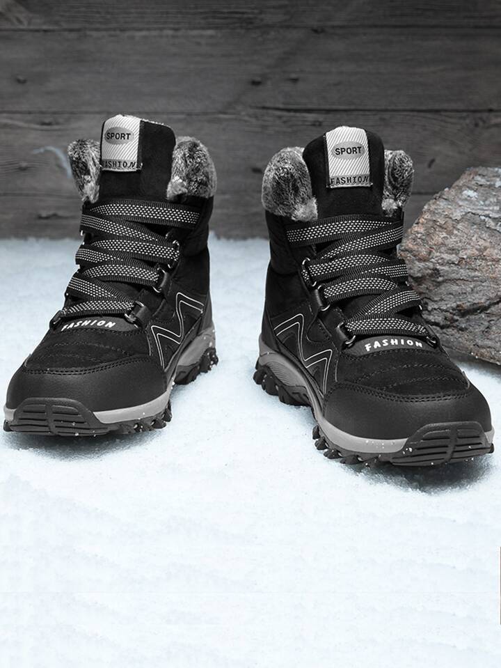 Men Letter Graphic Thermal Lined Snow Boots SHEIN