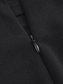 SHEIN MOD Button Detail Split Thigh Skirt - Black - View 5