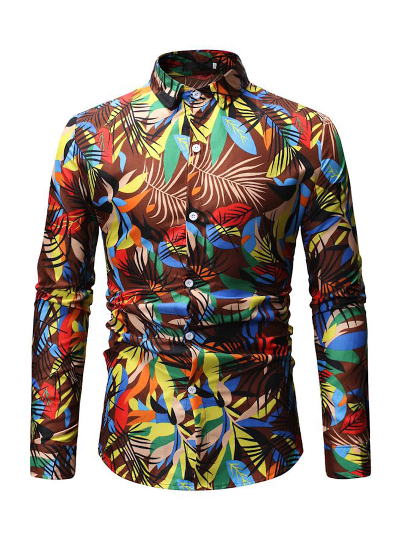 NITAGUT Men Tropical Print Shirt - Multicolor - View 1