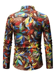 NITAGUT Men Tropical Print Shirt - Multicolor - View 2