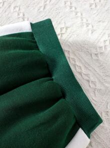 Baby Boy Letter Graphic Raglan Sleeve Thermal Varsity Jacket & Joggers - Green - View 5