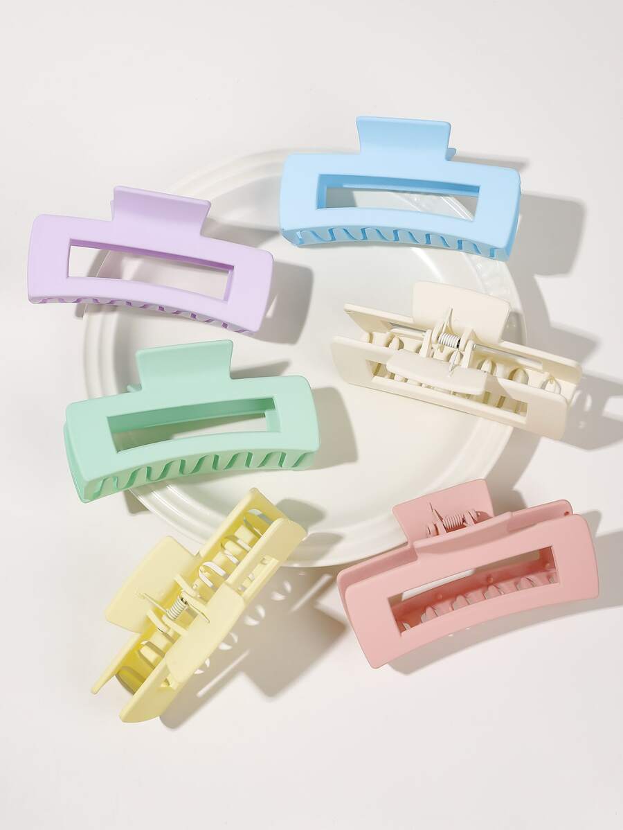 6入組素色髮爪 - 彩色 - 查看 1