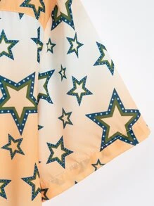 ROMWE MEN Guys Ombre Star Print Shirt - Multicolor - View 3