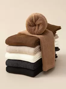 6 pares Calcetines de tripulación unicolor - Multicolor - Ver 1