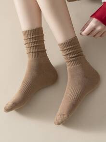 6 pares Calcetines de tripulación unicolor - Multicolor - Ver 2