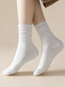 6 pares Calcetines de tripulación unicolor - Multicolor - Ver 3