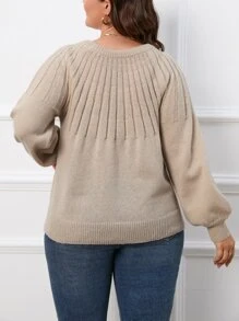 Calvaya Jersey de manga raglán tejido de canalé