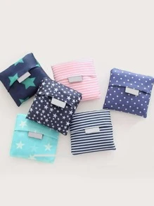 1pc Sanitary Pads Storage Bag Portable Pouch Large Capacity,Minimalist style, Waterproof Fabric For Panty Liners, and Tampons,Random Color - Multicolor - View 1